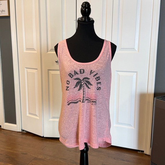 Salt Life Pink Tank Top with Palm Graphic - Picture 9 of 9